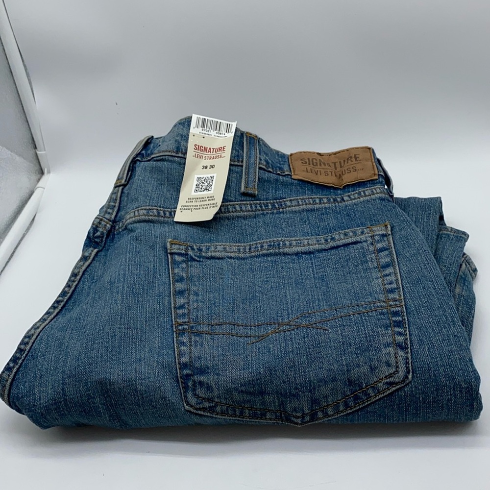 Levi Strauss Signature Bootcut 5 Pocket Men’s Blue Denim Jeans Size 38 x 30
